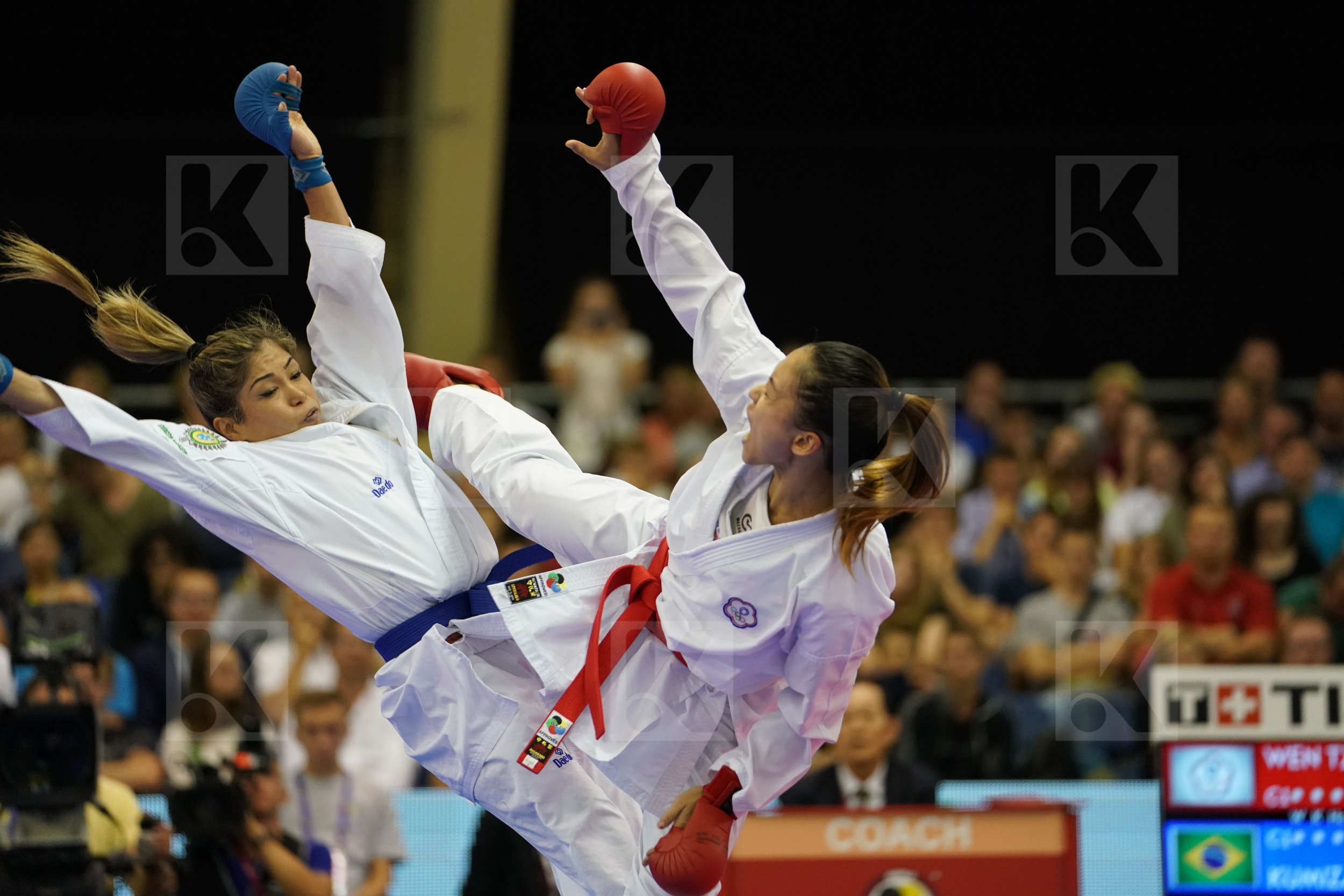 Brazil Chinese Taipei Female Kumite -55kg Gold match Kumizaki Valeria Wen Tzu-Yun